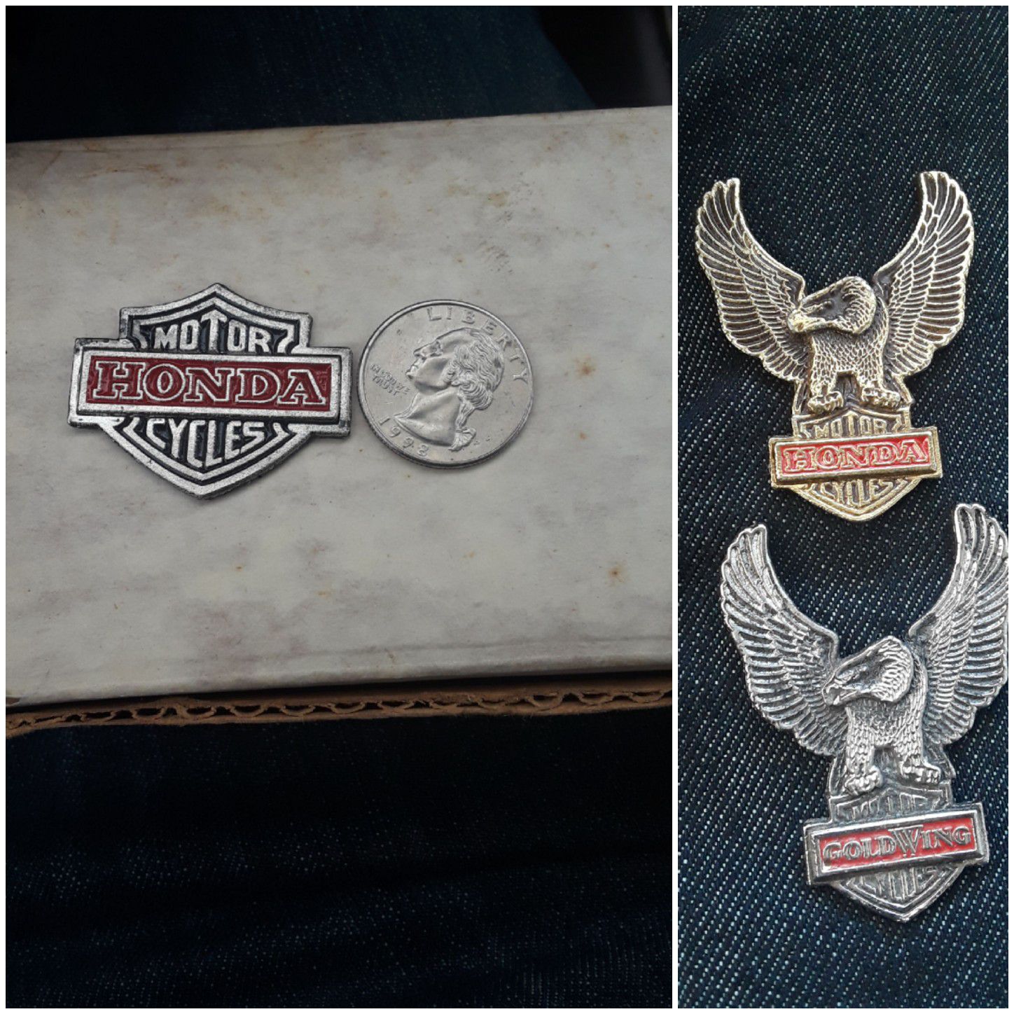 Vintage Honda motorcycle badges/emblems