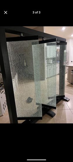 Room Divider Cracked Glass Swivel