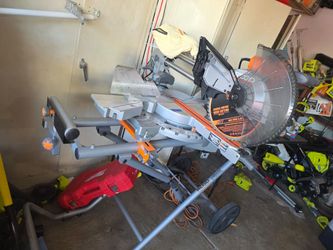 RIDGID 12" Sliding Miter Saw with Mobile Stand