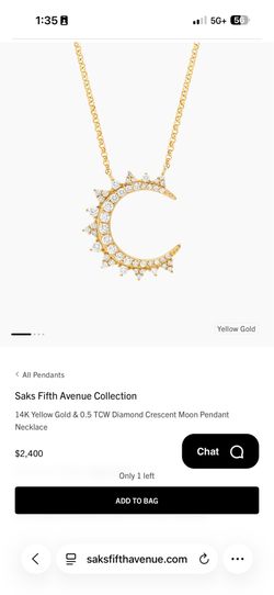 Diamond Crescent Moon Necklace