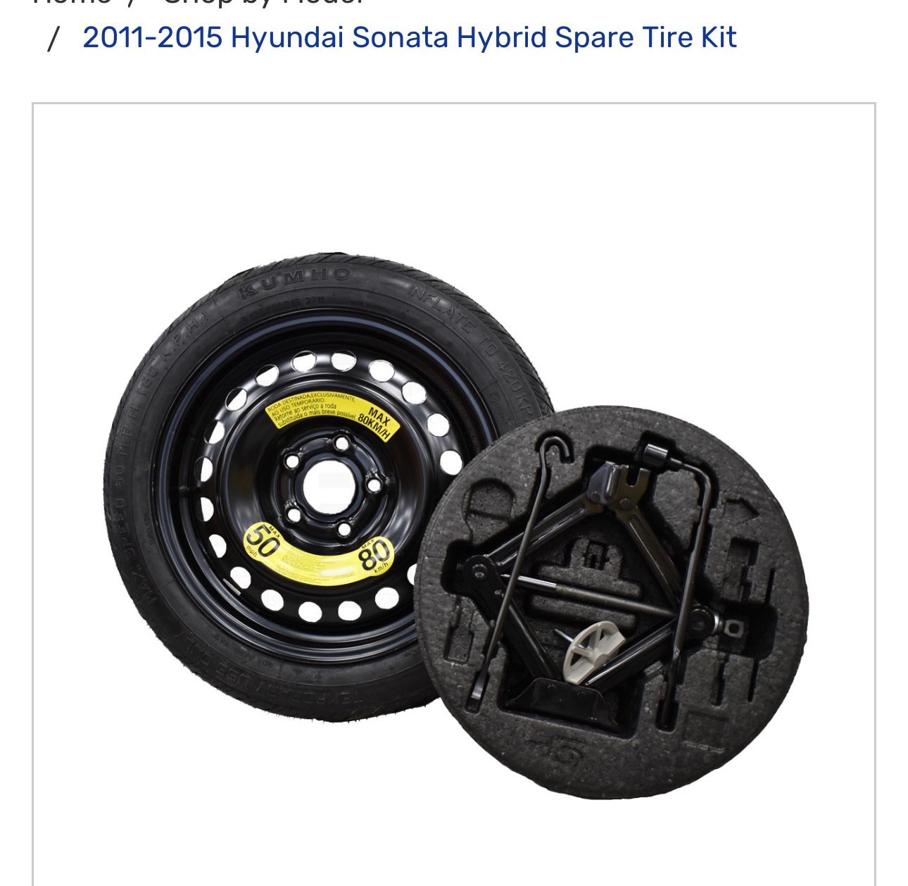 2011-2015 Hyundai Sonata Spare Tire Kit