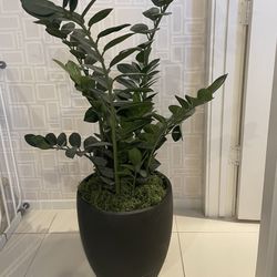 Large Indoor Fake Plant With Vase