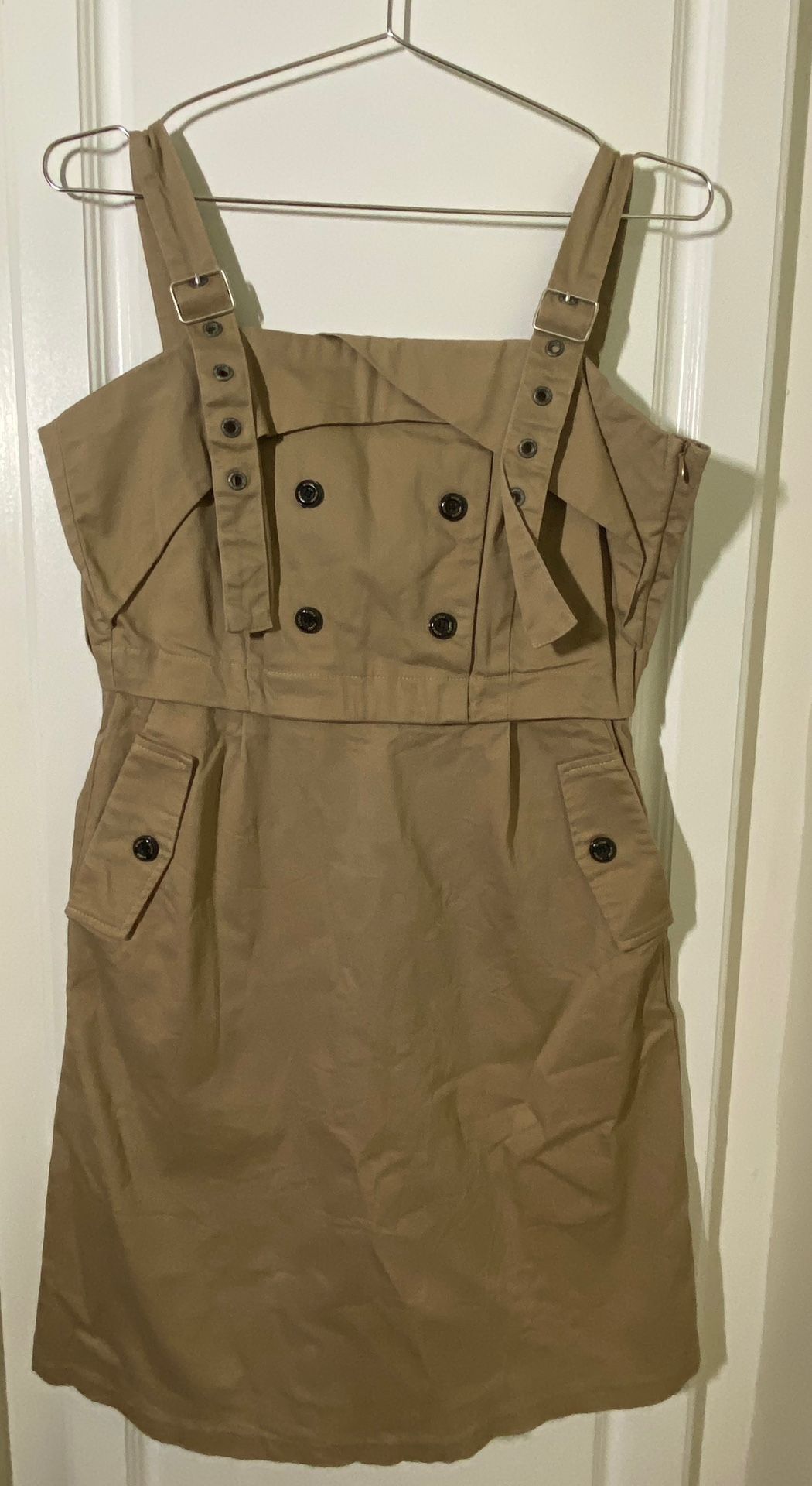 Khaki dress overalls