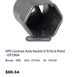 OTC Locknut Axle Socket 2-9/16 6 Point - OT1904