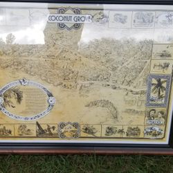 Awesome COCONUT GROVE FRAMED LITHO