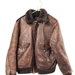 Men's Vintage Brown Leather Bomber Jacket