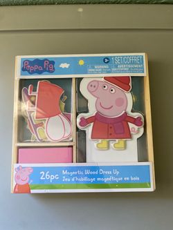 Peppa Pig 26pc Magnetic Wood Dress Up Set NEW