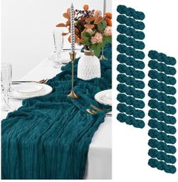MUST GO! 24 Teal 10FT Cheesecloth Table Runners – New – $25 Firm