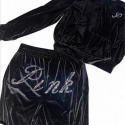Black VS/ PINK Velour Sweatsuit!!
