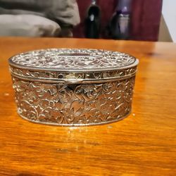 Vintage Silver Plated Jewelery Box