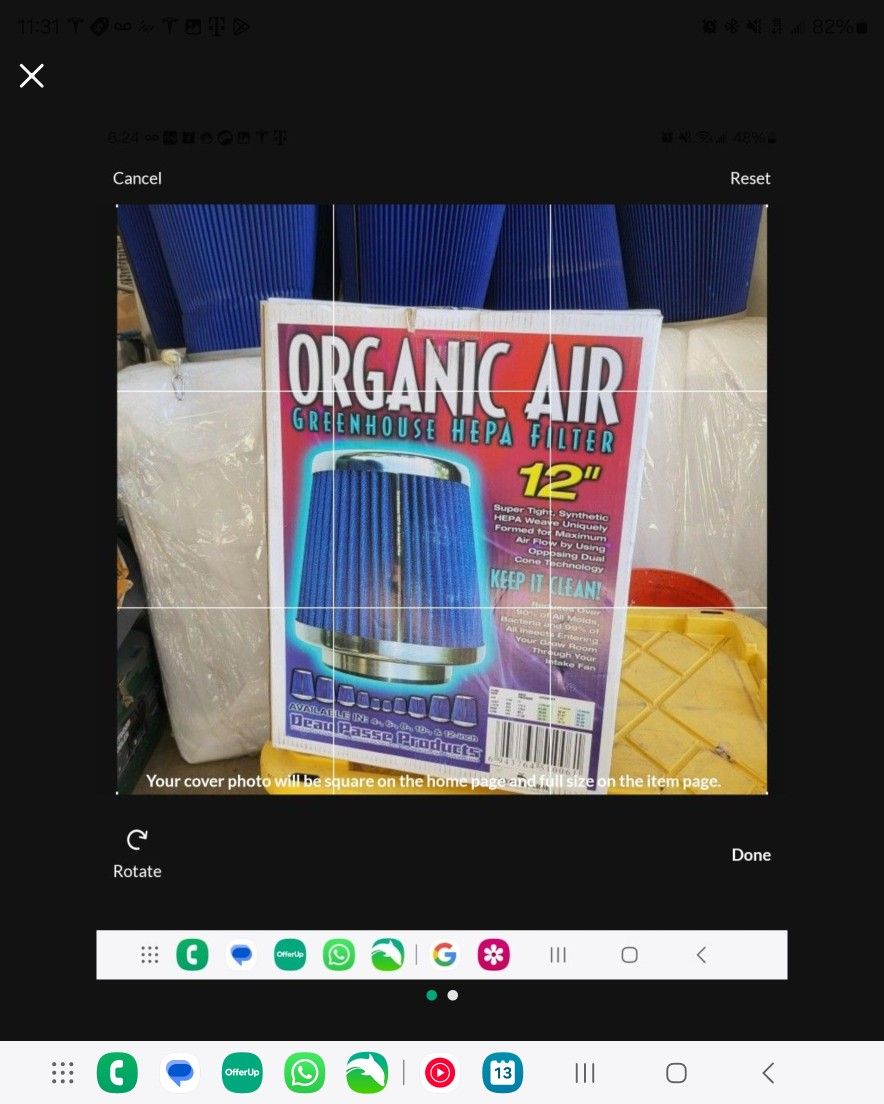 Organic Air Filter - 12 Inch Hepa Filter