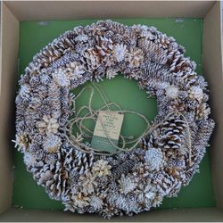 Brand New 21 inch Frosted Pine Cone Wreaths (I have two available)
