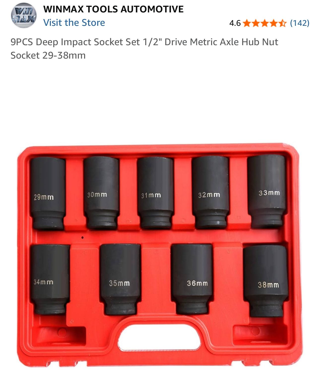 9PCS Deep Impact Socket Set 1/2