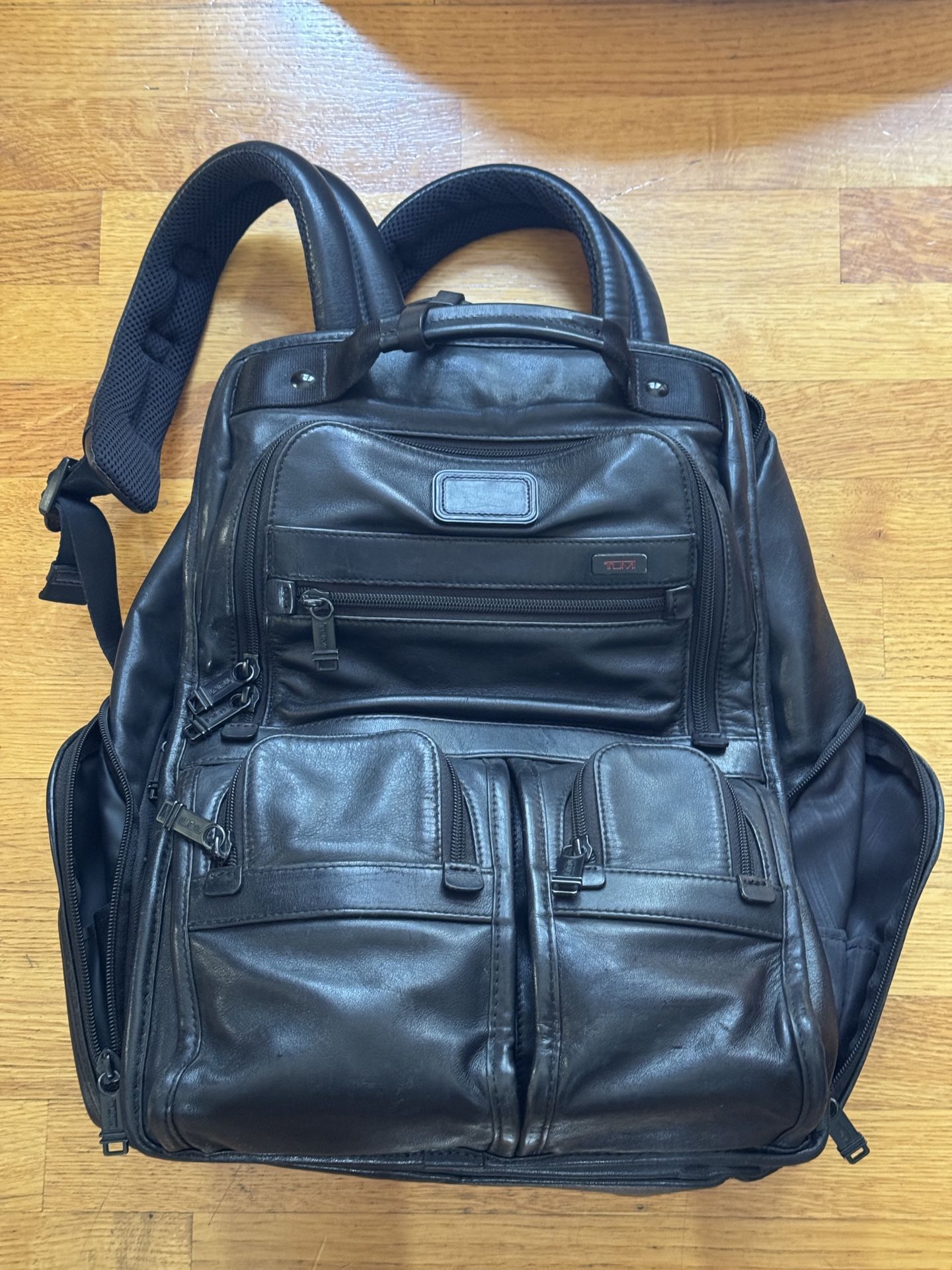 TUMI black leather tote bag