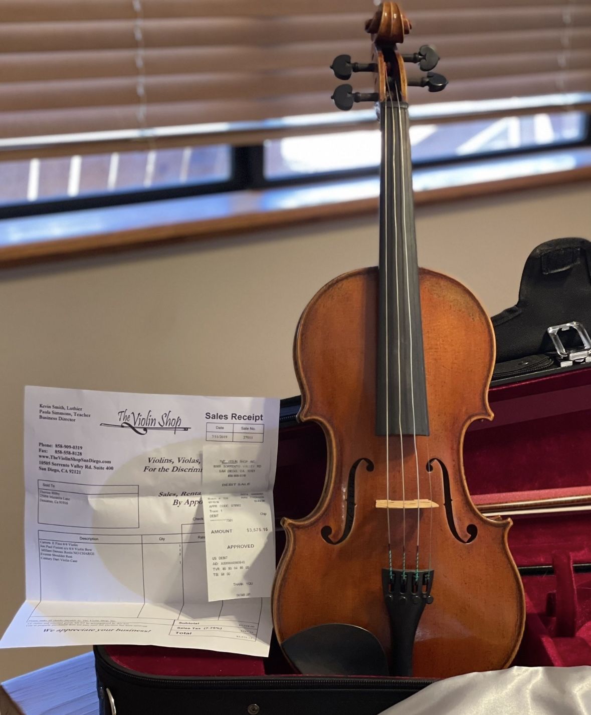 4/4 Handmade Violin From Violin Shop CA