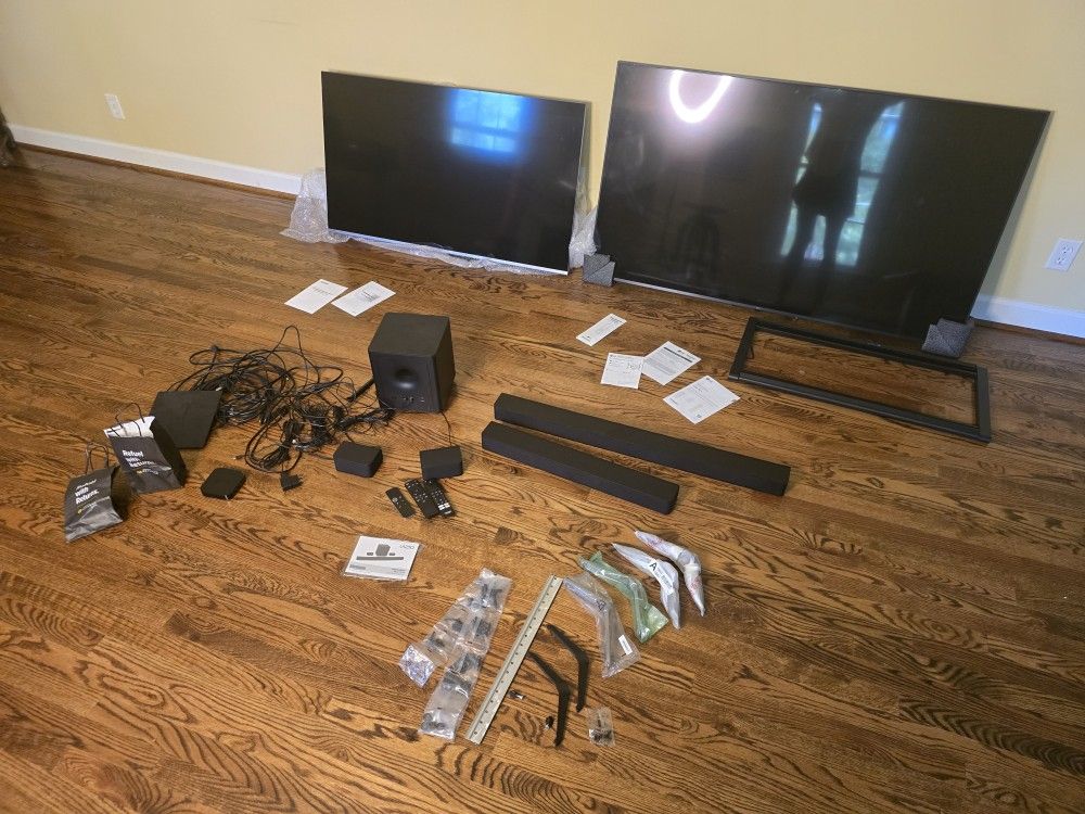 $399- take all-2 LCD TV's w/wall brackets, 2 VIZIO SOUNDBAR system