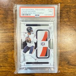 Caleb Williams National Treasures Rookie Dual Materials Purple /49 PSA 9 Bears