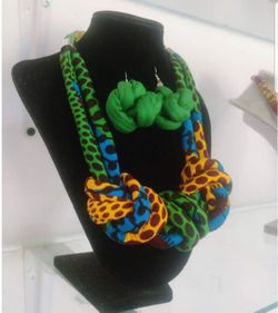 African necklace and ear ring set