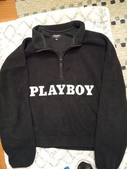 New PLAYBOY By PACSUN ( Playboy x PacSun) Fleece Quarter Zip Sweatshirt - Unisex Size L (Never Worn)