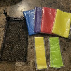 6 Piece Exercise Band Set Comes With Bag New
