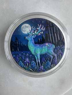 Brand New 1 oz Copper Round - Deer Design, in Coin Capsule