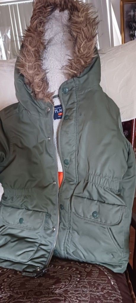 Boys  The CHILDREN'S PLACE Sz 5 Coat Olive GREEN