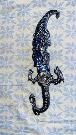 Silver Blue Dragon Knife Sword 
