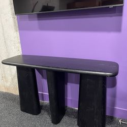 Black Console Side Table - Wood