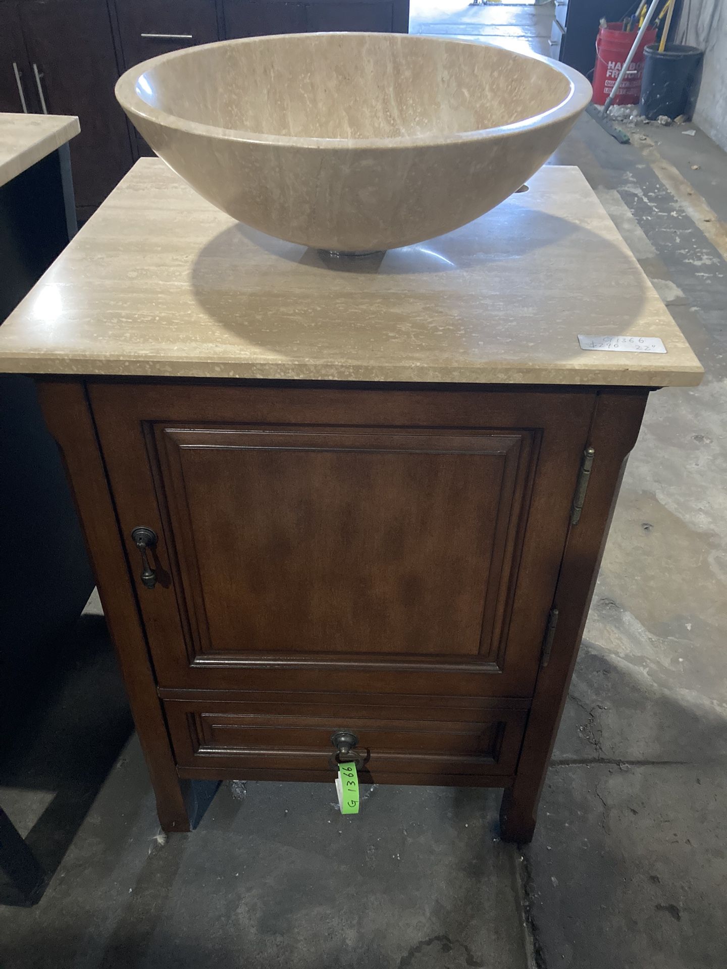22” Stone Vessel Sink Bathroom Vanity Cabinet -G1366