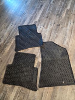 Black Rubber Car Floor Mats Set of 3