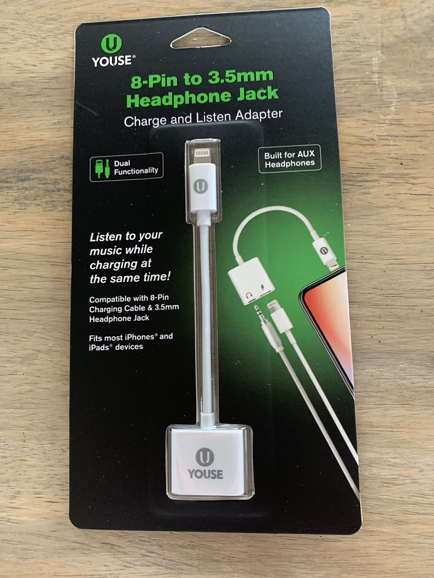 Dual Charge and Listen Adapter 8-Pin to mm for Sale in Ocean