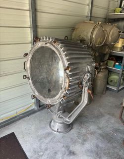 Very Large Antique Russian Aluminum Ship Searchlight