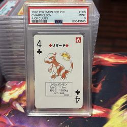 1996 Pokemon Red Playing Card Charmeleon 4 of Clubs PSA 9