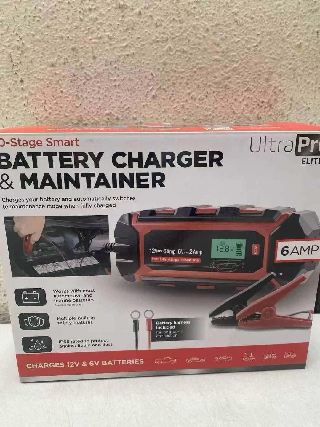 UltraPro Elite Smart Battery Charger and Maintainer, 6V/12V, 6A