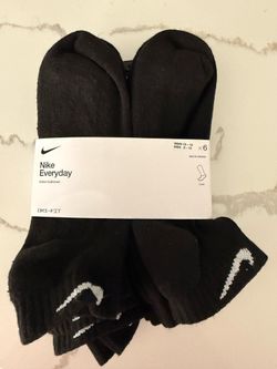 Nike Everyday Cushioned Low-Cut Socks – 6 Pairs – Black