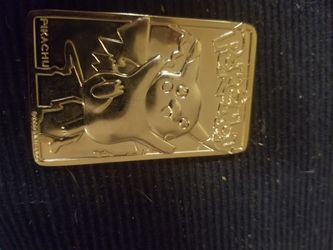 99 gold plated Pikachu card/plate