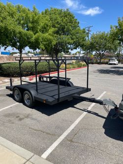 Heavy Duty 7’5”x 11’ Dual Axle Dirt Bike Trailer Diamond Plate