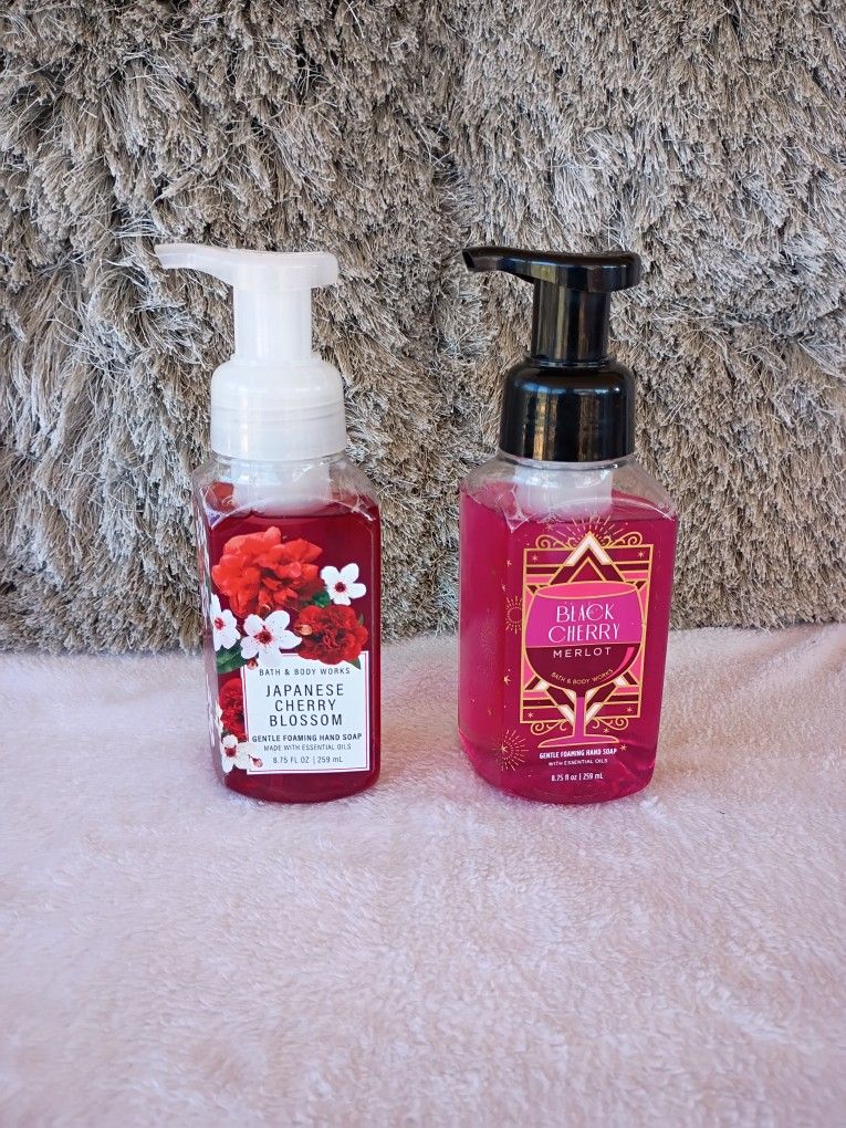 Bath & Body Works Japanese Cherry Blossom and Black Cherry Merlot Hand Soap Set