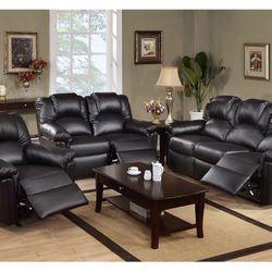 Black Motion Sofa Set (Free Delivery)