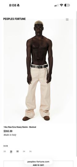 PEOPLE FORTUNE ECRU LOOSE BOOTCUT RAW DENIM