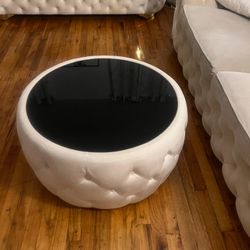 Beige Couch Set And Dining Room Set Both Are Gold And Velvet 