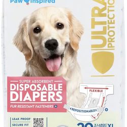 Paw Inspired Disposable Diapers - Super Absorbent Ultra Protection Pack Of 20 XL