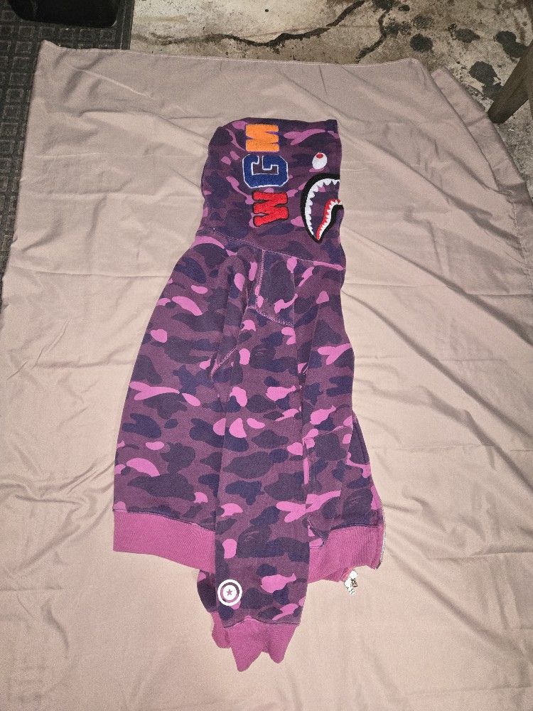 Purple Bathing Ape Zip Up Hoodie Men's XXL