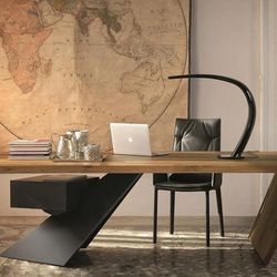 Modern Office Desk Black-Brown LIKE NEW
