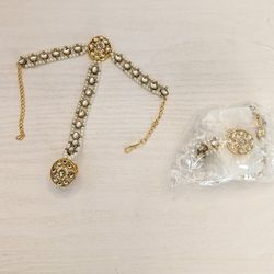 Women's Pakistani Indian Jewelry - Hand Bracelet / Ring Set - 1 Pair