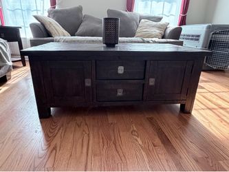 Dark sold wood coffee table
