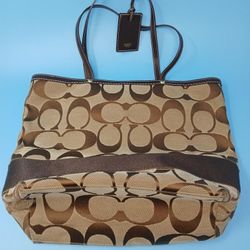 Co😍ach Vintage Signature Tote Bag (#24301)