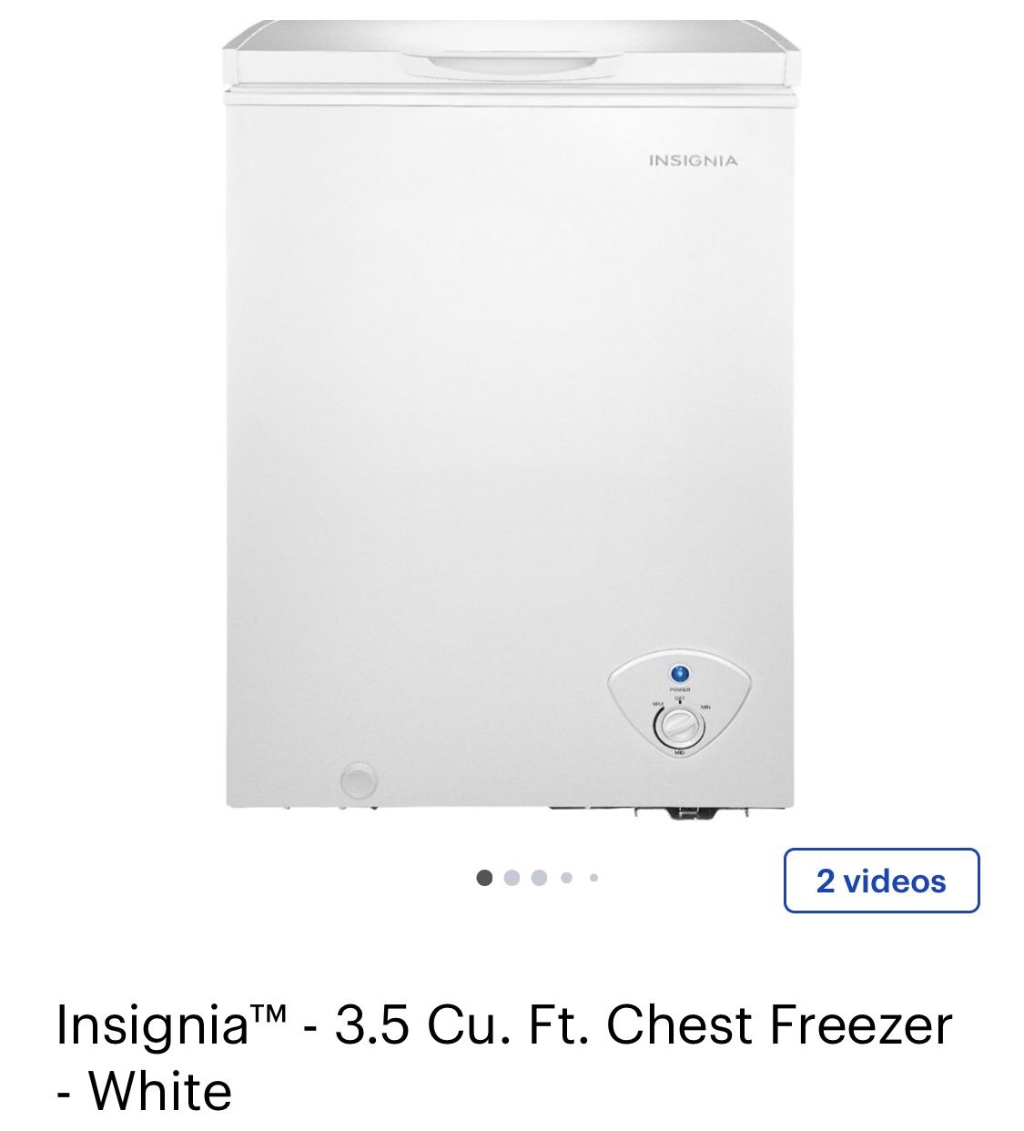 Brand New - Insignia Chest Freezer 3.5 Cu. Ft