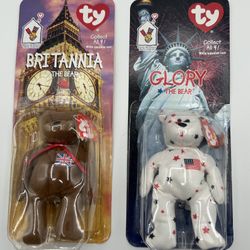 McDONALDS TY Beanie Baby The Bear Britannia And Glory the Bear w error 1993 tags