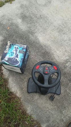 Game. Cotoller steering wheel and joystick